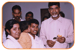 
Mr N Bitra & Mrs N.P.Bitra & Bill Bitra with Ex. Chief Minister Of Andhra Pradesh, January 1st' 2003, On the occasion of New Year Greeting Wishes